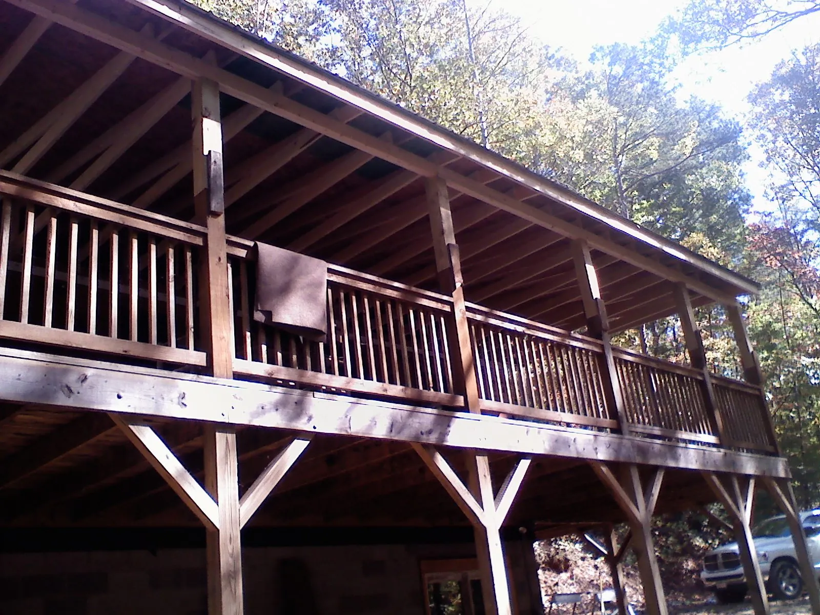 Timber framing under a new elevated porch and deck — Roof Leak Repair in Pacoima by Roofing Brothers